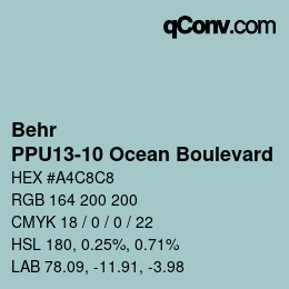Farbcode: Behr - PPU13-10 Ocean Boulevard | qconv.com