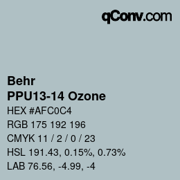 Code couleur: Behr - PPU13-14 Ozone | qconv.com