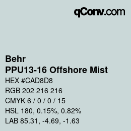 カラーコード: Behr - PPU13-16 Offshore Mist | qconv.com