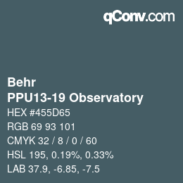 Color code: Behr - PPU13-19 Observatory | qconv.com