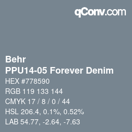 カラーコード: Behr - PPU14-05 Forever Denim | qconv.com