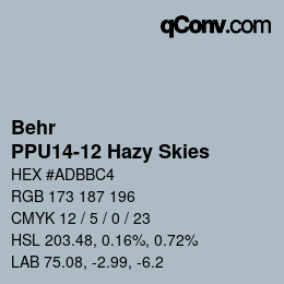 カラーコード: Behr - PPU14-12 Hazy Skies | qconv.com