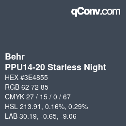カラーコード: Behr - PPU14-20 Starless Night | qconv.com