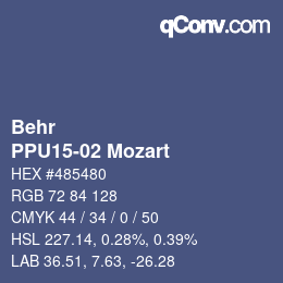 Color code: Behr - PPU15-02 Mozart | qconv.com