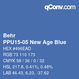Color code: Behr - PPU15-05 New Age Blue | qconv.com