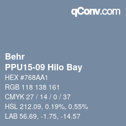 カラーコード: Behr - PPU15-09 Hilo Bay | qconv.com
