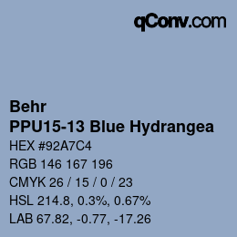 Farbcode: Behr - PPU15-13 Blue Hydrangea | qconv.com