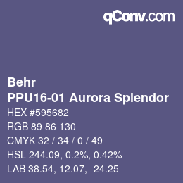 Farbcode: Behr - PPU16-01 Aurora Splendor | qconv.com