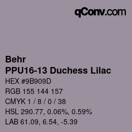 Color code: Behr - PPU16-13 Duchess Lilac | qconv.com
