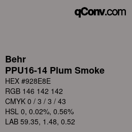 カラーコード: Behr - PPU16-14 Plum Smoke | qconv.com