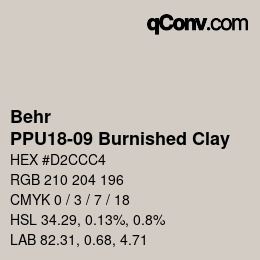Color code: Behr - PPU18-09 Burnished Clay | qconv.com