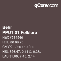 カラーコード: Behr - PPU1-01 Folklore | qconv.com