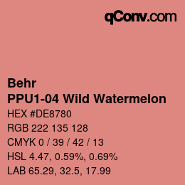 カラーコード: Behr - PPU1-04 Wild Watermelon | qconv.com