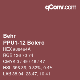 カラーコード: Behr - PPU1-12 Bolero | qconv.com