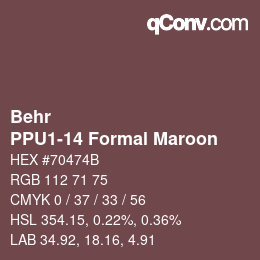 Color code: Behr - PPU1-14 Formal Maroon | qconv.com