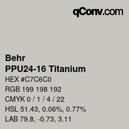 カラーコード: Behr - PPU24-16 Titanium | qconv.com
