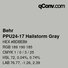 カラーコード: Behr - PPU24-17 Hailstorm Gray | qconv.com