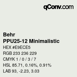 Color code: Behr - PPU25-12 Minimalistic | qconv.com