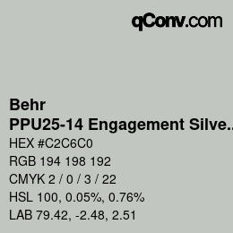 カラーコード: Behr - PPU25-14 Engagement Silver | qconv.com