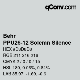 Farbcode: Behr - PPU26-12 Solemn Silence | qconv.com