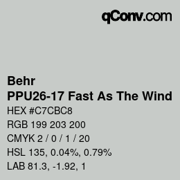 カラーコード: Behr - PPU26-17 Fast As The Wind | qconv.com