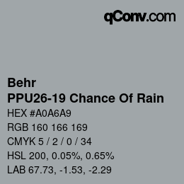 Color code: Behr - PPU26-19 Chance Of Rain | qconv.com