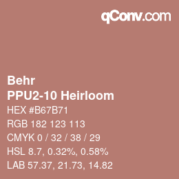 カラーコード: Behr - PPU2-10 Heirloom | qconv.com
