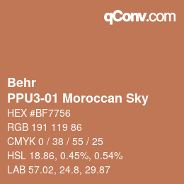 カラーコード: Behr - PPU3-01 Moroccan Sky | qconv.com