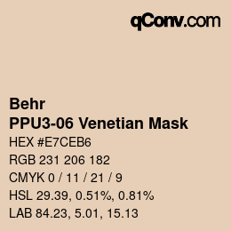 Color code: Behr - PPU3-06 Venetian Mask | qconv.com