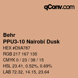 カラーコード: Behr - PPU3-10 Nairobi Dusk | qconv.com