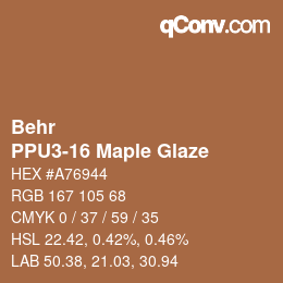 Color code: Behr - PPU3-16 Maple Glaze | qconv.com