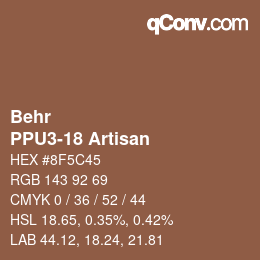 Farbcode: Behr - PPU3-18 Artisan | qconv.com