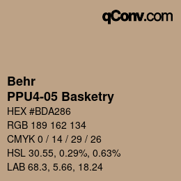 Color code: Behr - PPU4-05 Basketry | qconv.com