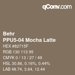 Color code: Behr - PPU5-04 Mocha Latte | qconv.com