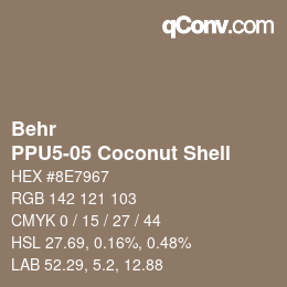 Color code: Behr - PPU5-05 Coconut Shell | qconv.com