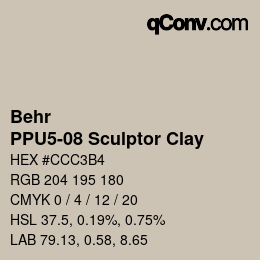 Color code: Behr - PPU5-08 Sculptor Clay | qconv.com