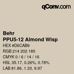 Color code: Behr - PPU5-12 Almond Wisp | qconv.com