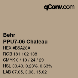 カラーコード: Behr - PPU7-06 Chateau | qconv.com