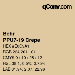 Código de color: Behr - PPU7-19 Crepe | qconv.com
