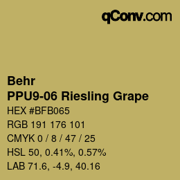 Código de color: Behr - PPU9-06 Riesling Grape | qconv.com
