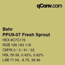 カラーコード: Behr - PPU9-07 Fresh Sprout | qconv.com