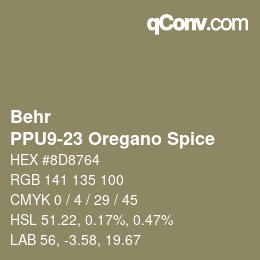 Color code: Behr - PPU9-23 Oregano Spice | qconv.com