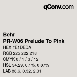 Color code: Behr - PR-W06 Prelude To Pink | qconv.com