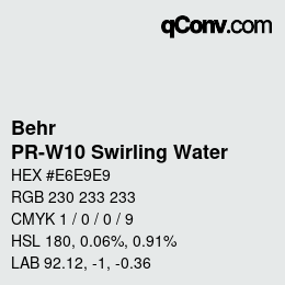 Código de color: Behr - PR-W10 Swirling Water | qconv.com