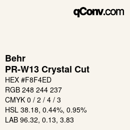 カラーコード: Behr - PR-W13 Crystal Cut | qconv.com