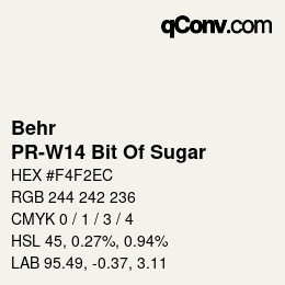 Color code: Behr - PR-W14 Bit Of Sugar | qconv.com