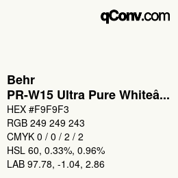 カラーコード: Behr - PR-W15 Ultra Pure Whiteâ® | qconv.com