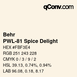 カラーコード: Behr - PWL-81 Spice Delight | qconv.com