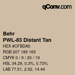 カラーコード: Behr - PWL-83 Distant Tan | qconv.com