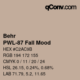 Farbcode: Behr - PWL-87 Fall Mood | qconv.com
